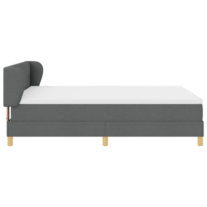 Boxspringbed met matras stof donkergrijs 140x200 cm