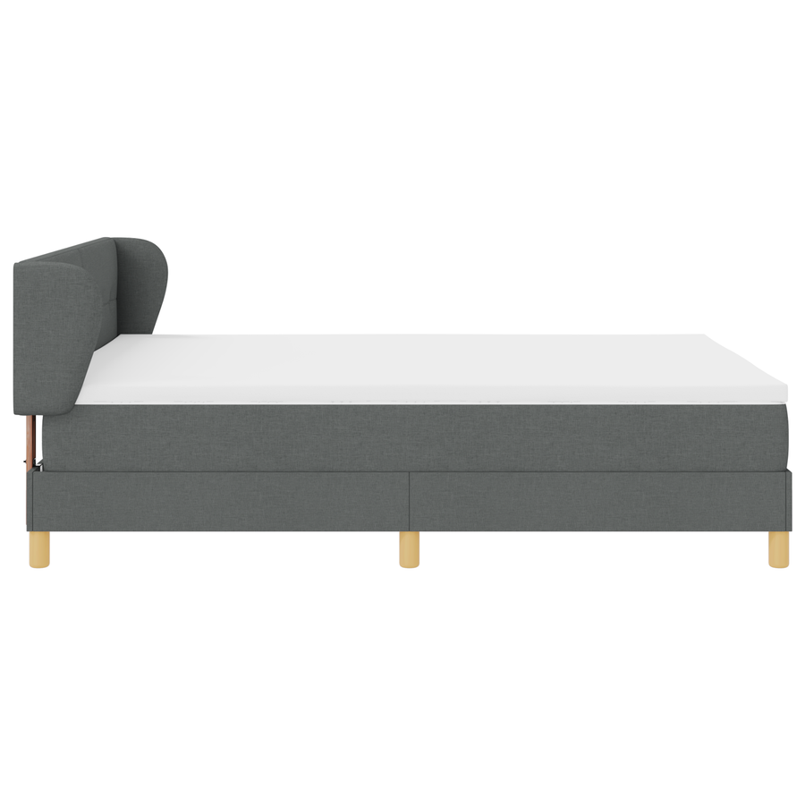 Boxspringbed met matras stof donkergrijs 140x200 cm
