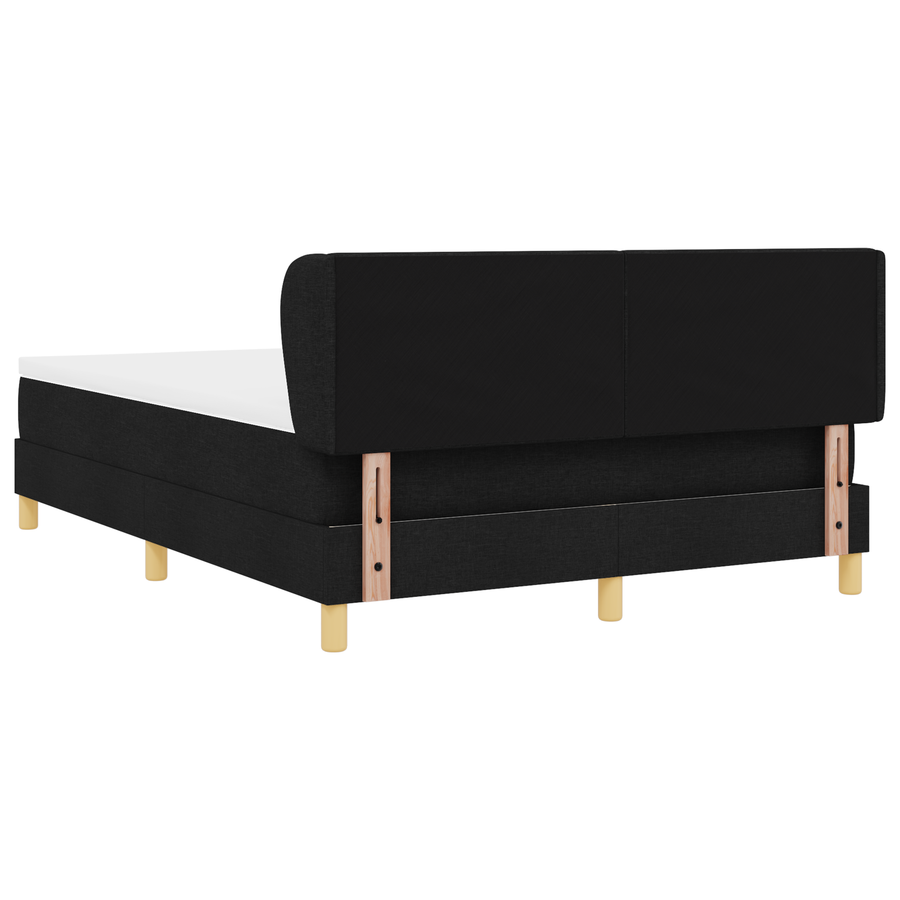 Boxspringbed met matras stof zwart 140x200 cm