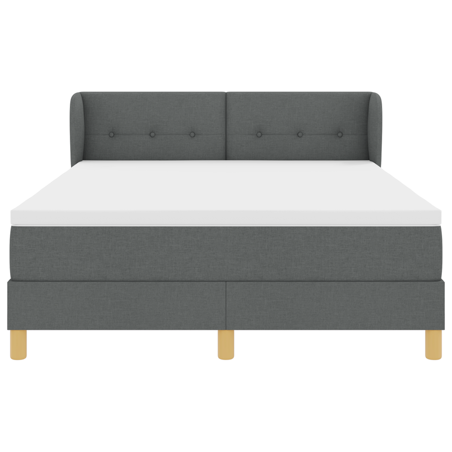 Boxspringbed met matras stof donkergrijs 160x200 cm