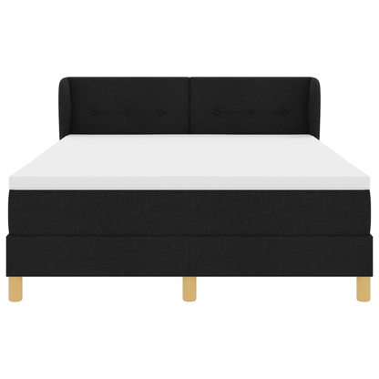Boxspringbed met matras stof zwart 160x200 cm