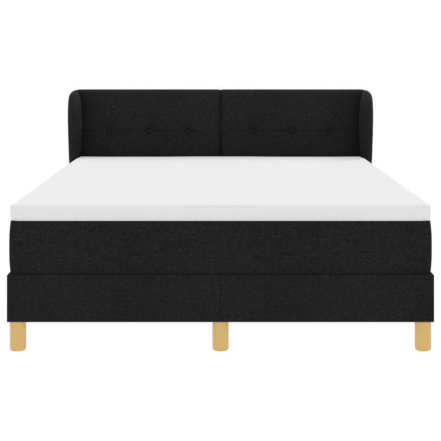 Boxspringbed met matras stof zwart 160x200 cm