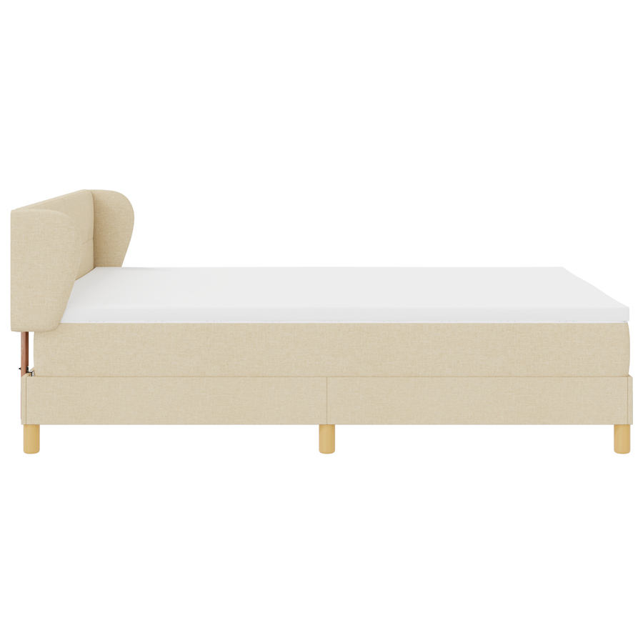 Boxspringbed met matras stof crèmekleurig 160x200 cm