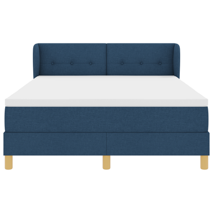 Boxspringbed met Matras Blauw 160x200 cm Stof