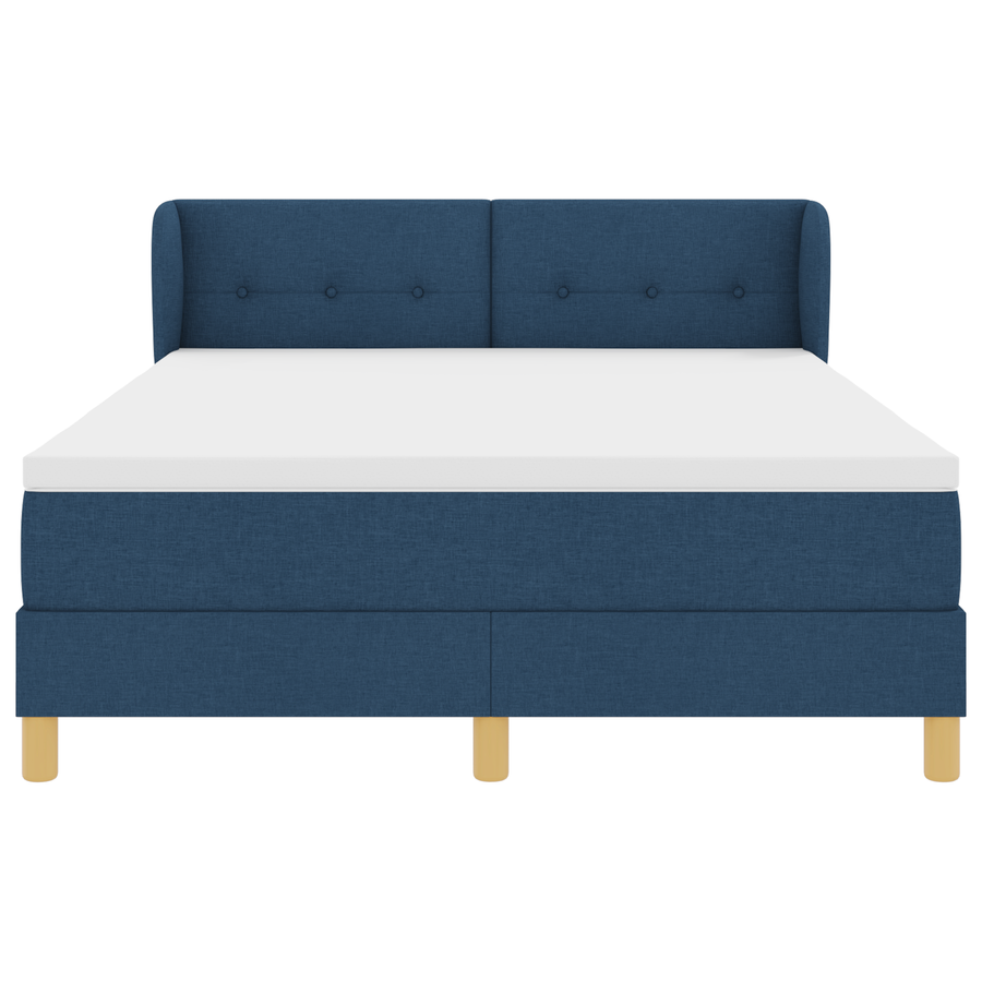 Boxspringbed met Matras Blauw 160x200 cm Stof