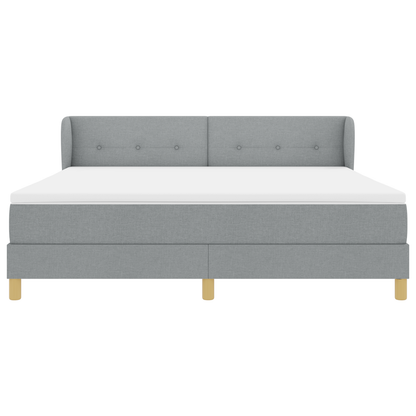 Boxspringbed met matras stof lichtgrijs 180x200 cm