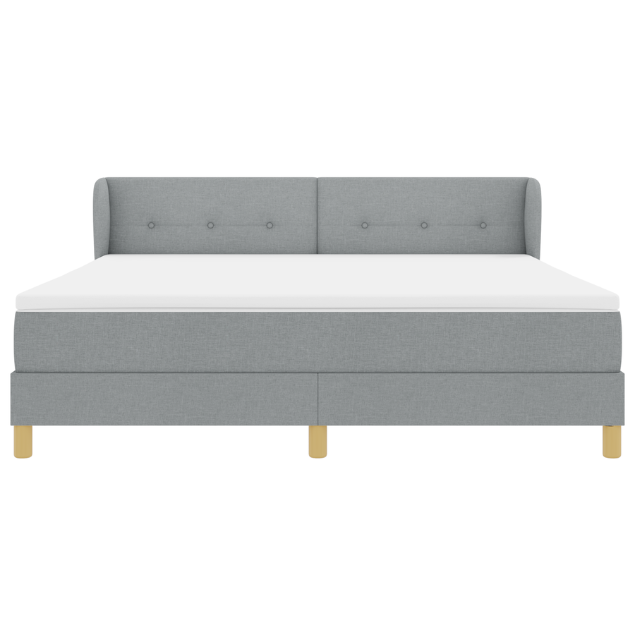 Boxspringbed met matras stof lichtgrijs 180x200 cm
