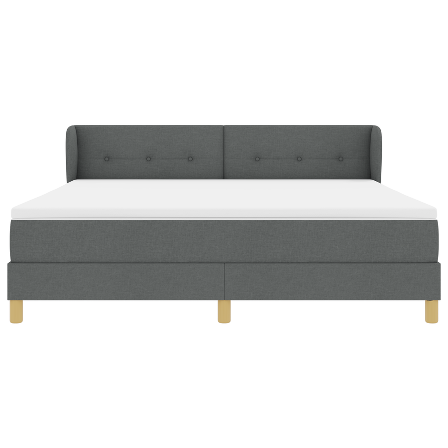 Boxspringbed met Matras Donkergrijs 180x200 cm Stoffen