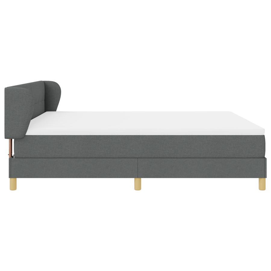 Boxspringbed met Matras Donkergrijs 180x200 cm Stoffen
