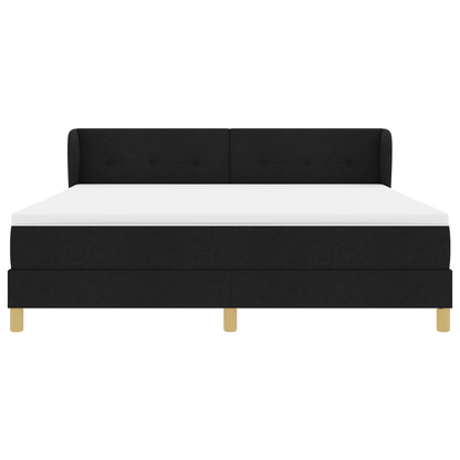 Boxspringbed met matras stof zwart 180x200 cm