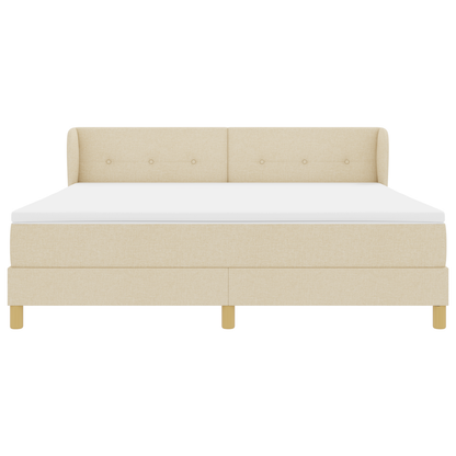 Boxspringbed met matras stof crèmekleurig 180x200 cm