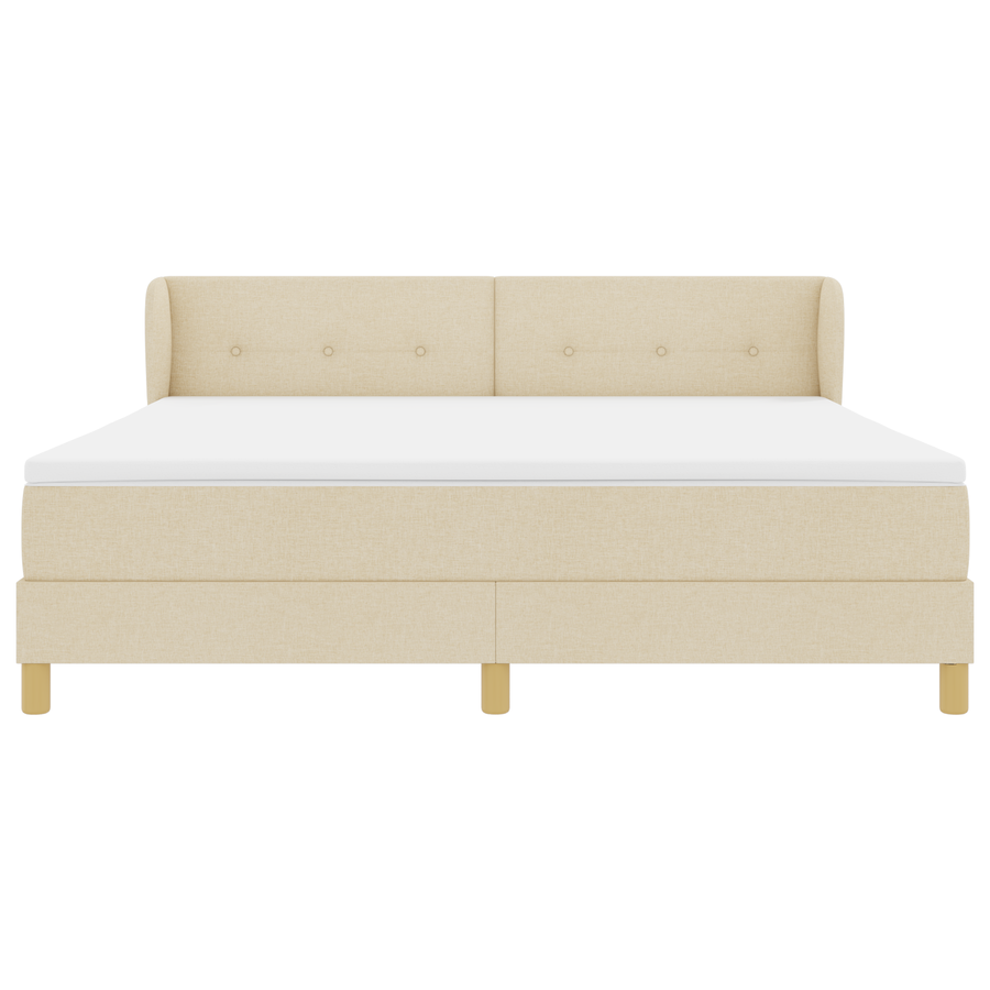 Boxspringbed met matras stof crèmekleurig 180x200 cm