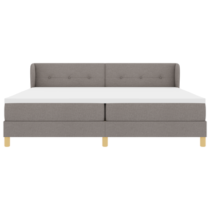 Boxspringbed met matras stof taupe 200x200 cm
