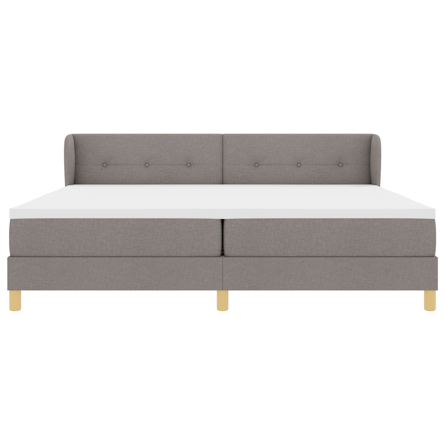Boxspringbed met matras stof taupe 200x200 cm