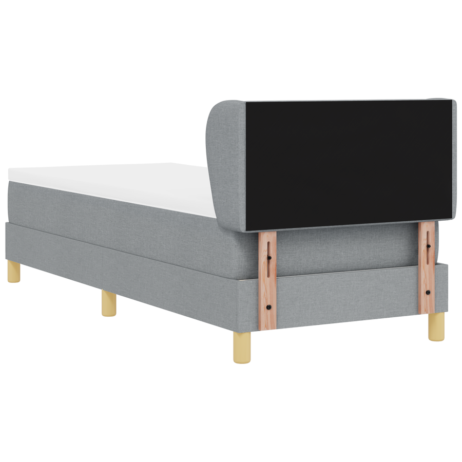 Boxspringbed met matras stof lichtgrijs 80x200 cm