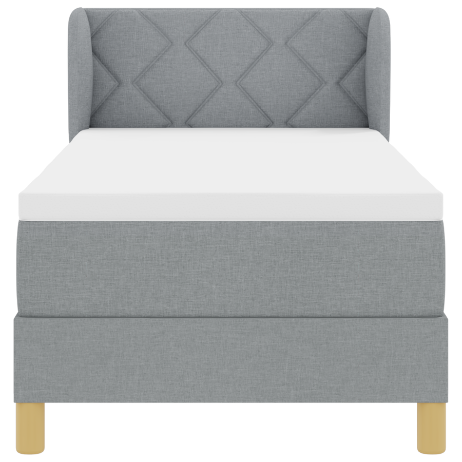 Boxspringbed met matras stof lichtgrijs 80x200 cm