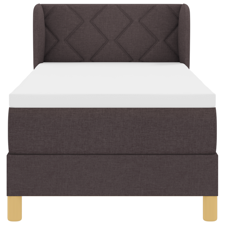 Boxspringbed met matras stof donkerbruin 80x200 cm