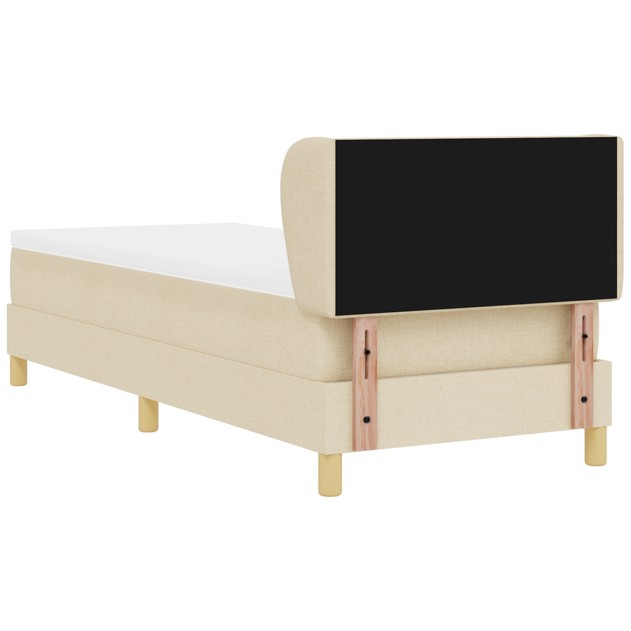 Boxspringbed met matras stof crèmekleurig 80x200 cm