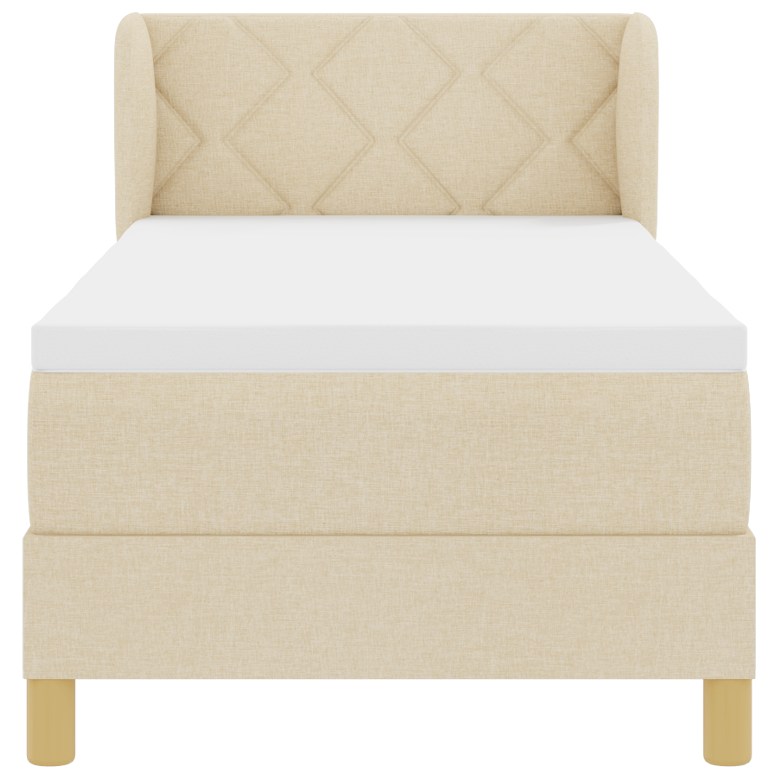 Boxspringbed met matras stof crèmekleurig 80x200 cm