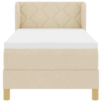 Boxspringbed met matras stof crèmekleurig 80x200 cm