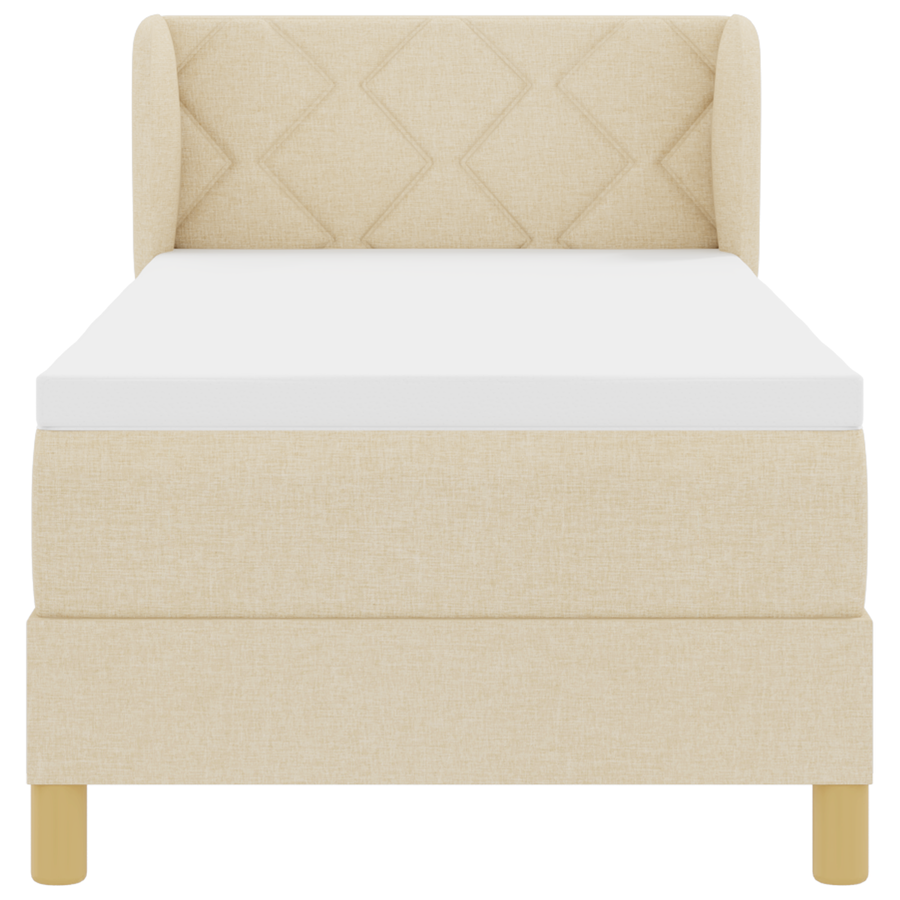 Boxspringbed met matras stof crèmekleurig 80x200 cm