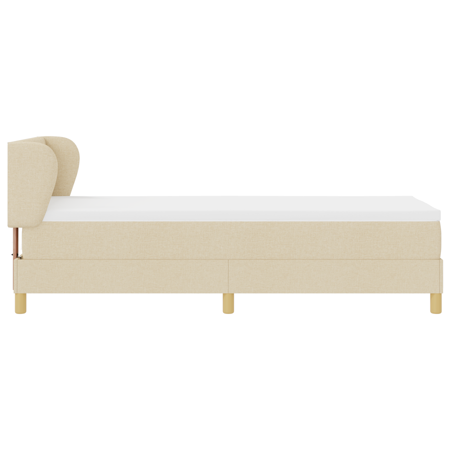 Boxspringbed met matras stof crèmekleurig 80x200 cm