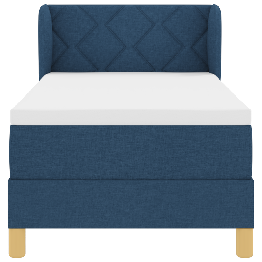 Boxspringbed met matras stof blauw 80x200 cm