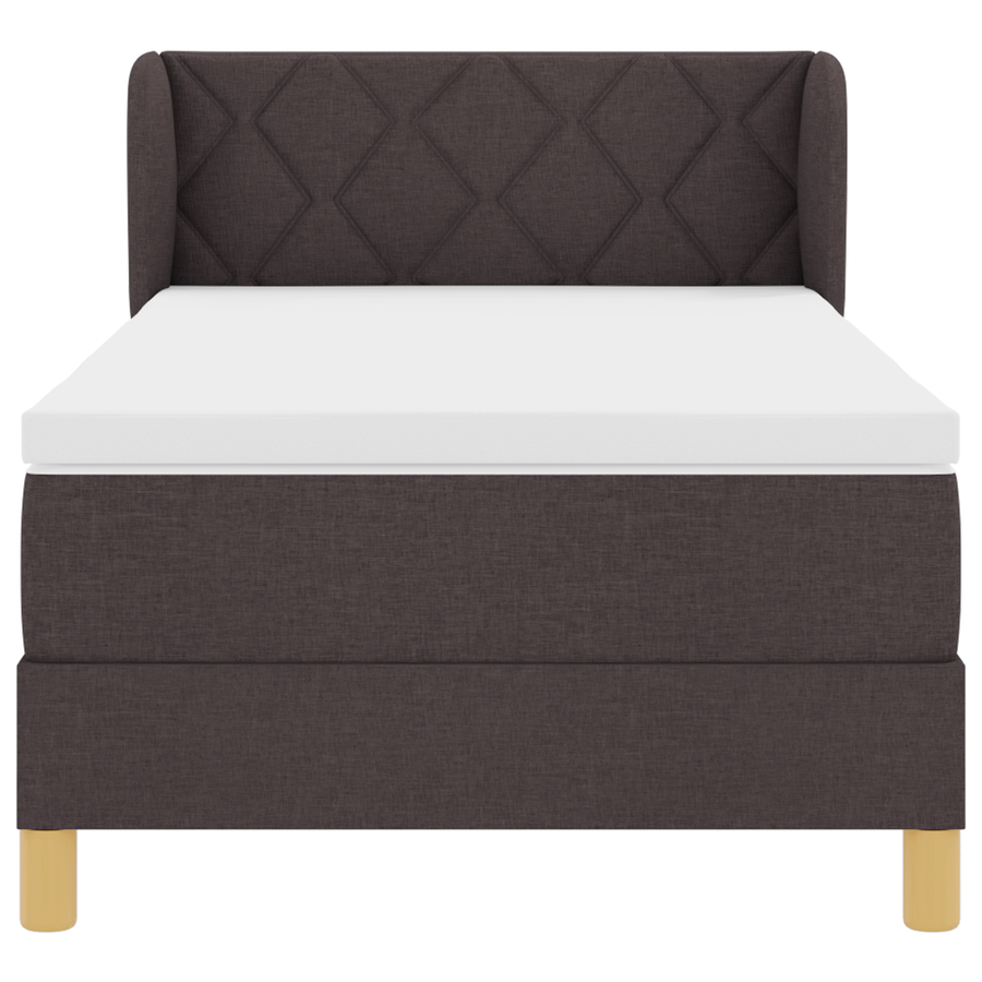Boxspringbed met matras stof donkerbruin 90x190 cm