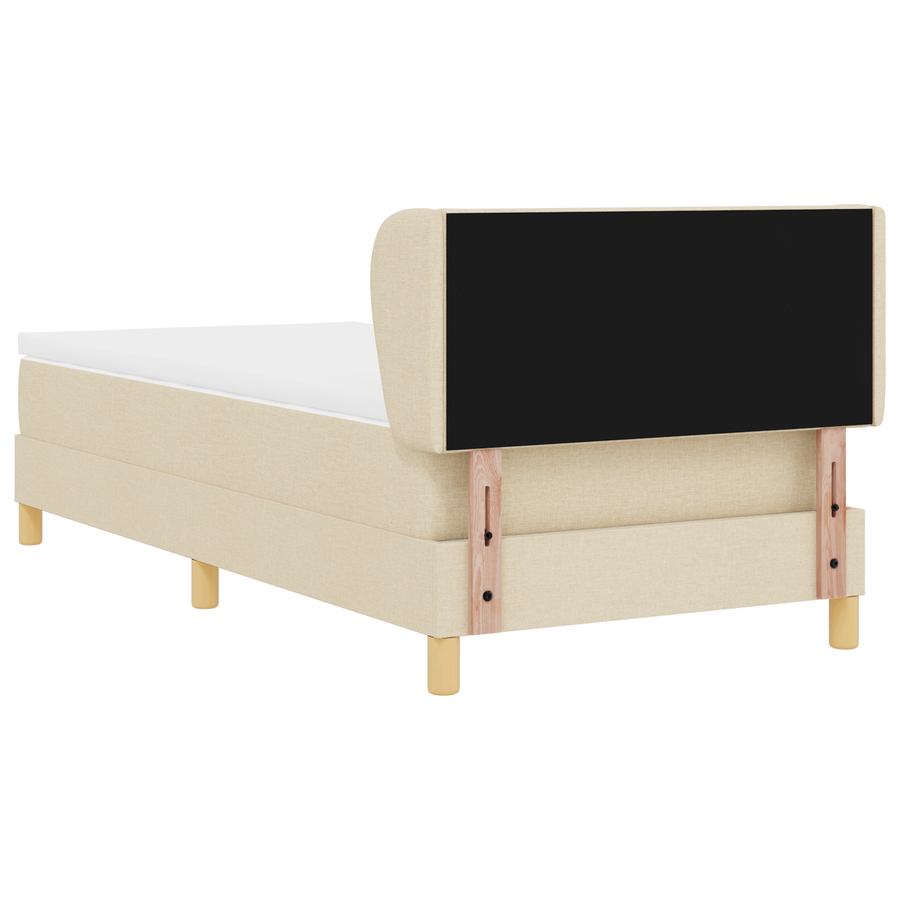 Boxspringbed met matras stof crèmekleurig 90x190 cm
