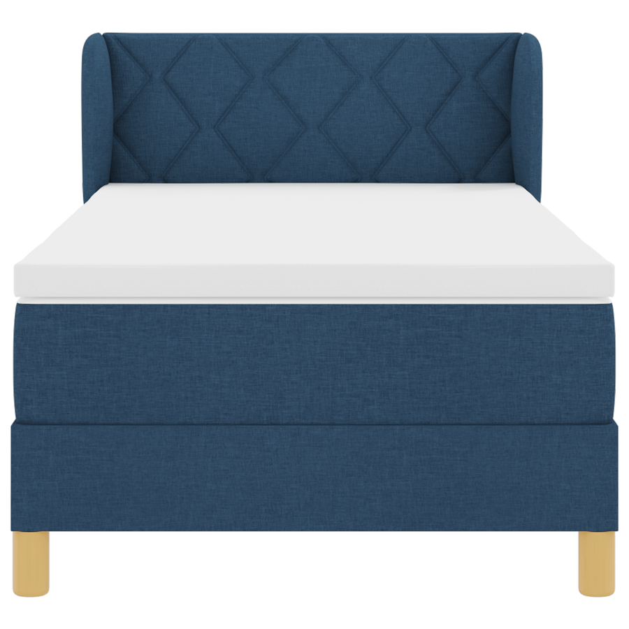 Boxspringbed met matras stof blauw 90x190 cm