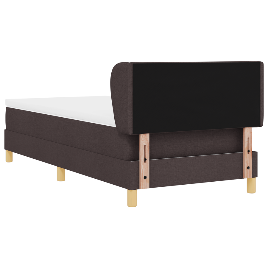 Boxspringbed met matras stof donkerbruin 90x200 cm