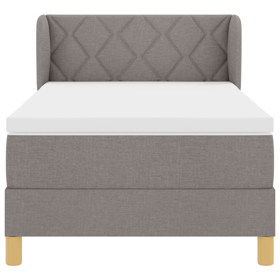 Boxspringbed met matras stof taupe 90x200 cm