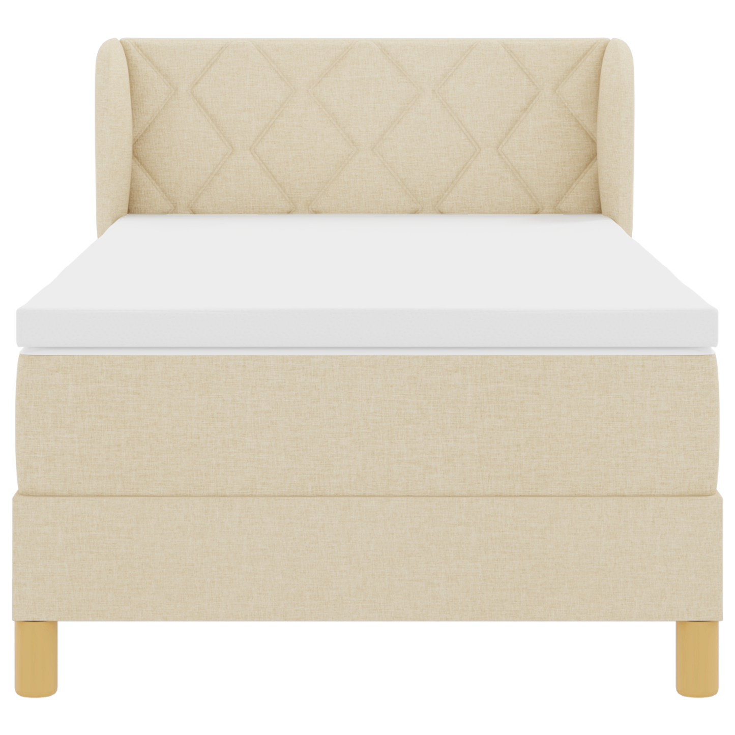 Boxspringbed met matras stof crèmekleurig 90x200 cm