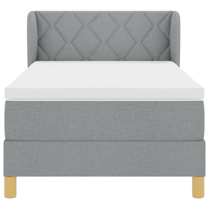 Boxspringbed met matras stof lichtgrijs 100x200 cm