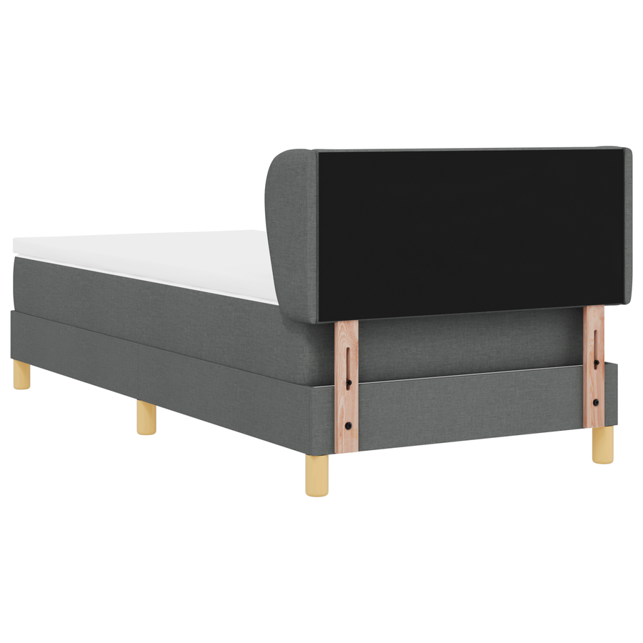 Boxspringbed met matras stof donkergrijs 100x200 cm