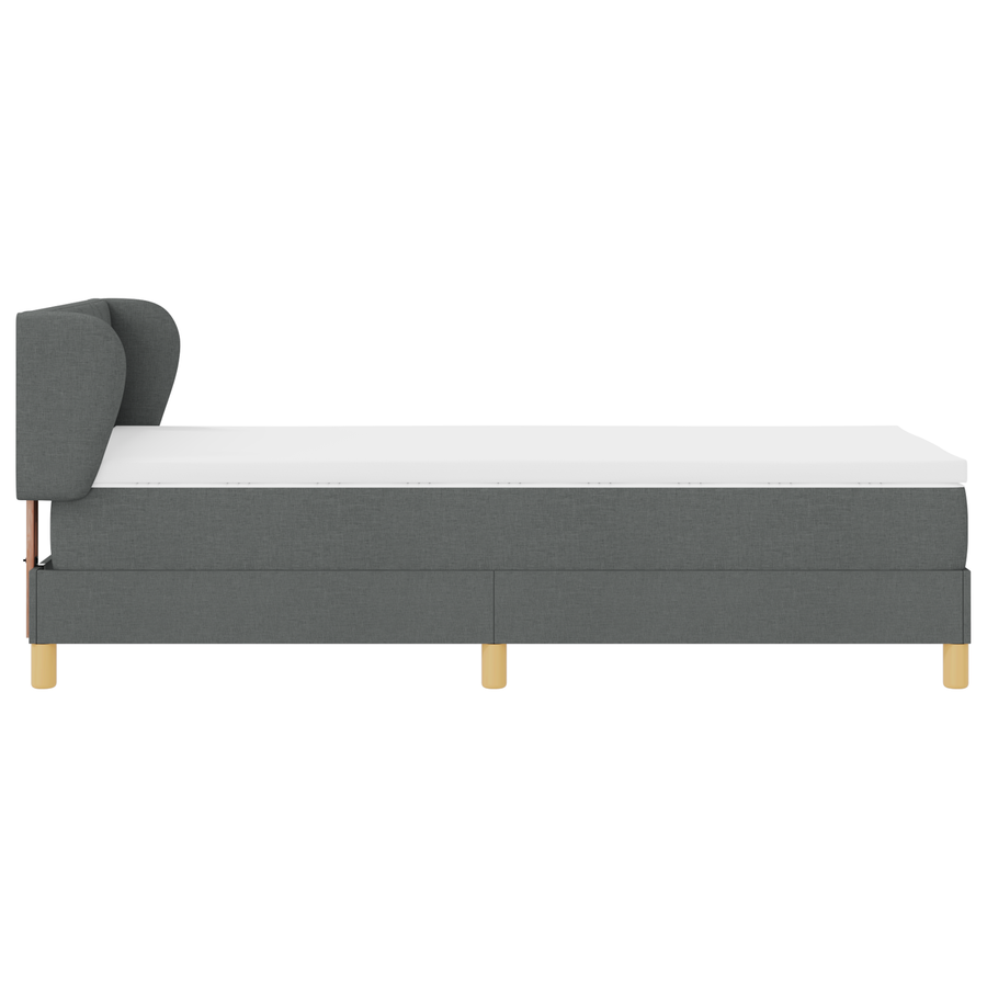 Boxspringbed met matras stof donkergrijs 100x200 cm