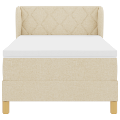 Boxspringbed met matras stof crèmekleurig 100x200 cm