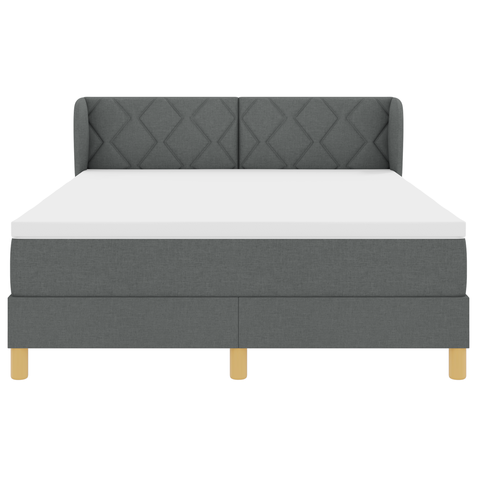 Boxspringbed met matras stof donkergrijs 140x200 cm