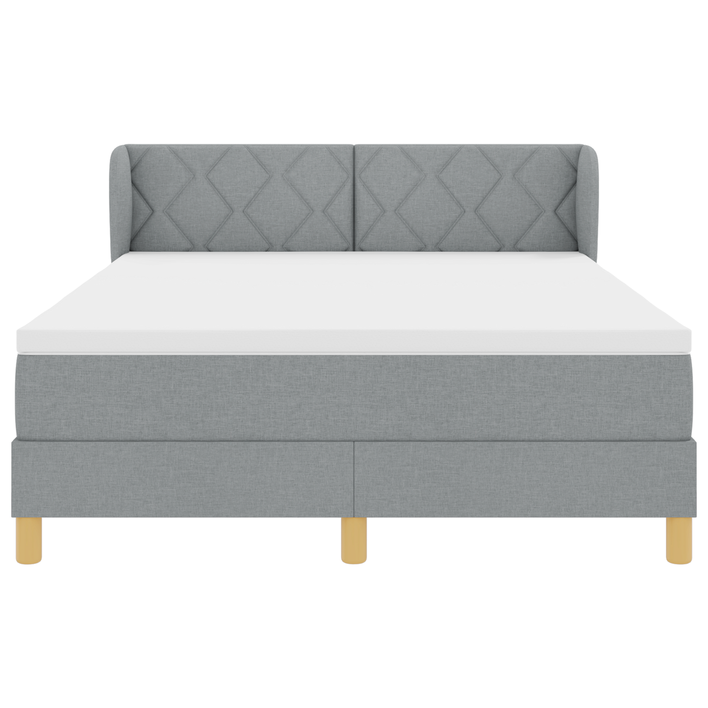 Boxspringbed met matras stof lichtgrijs 160x200 cm