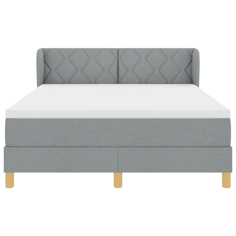Boxspringbed met matras stof lichtgrijs 160x200 cm
