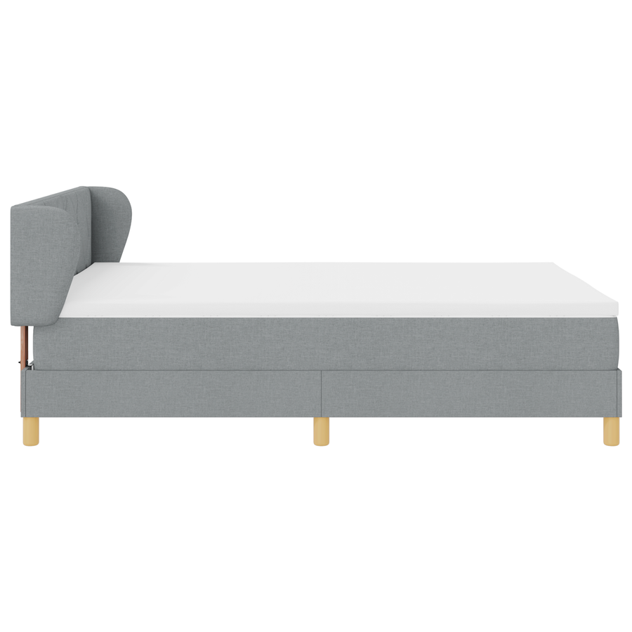 Boxspringbed met matras stof lichtgrijs 160x200 cm