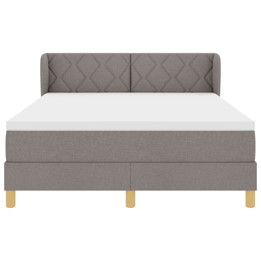 Boxspringbed met matras stof taupe 160x200 cm