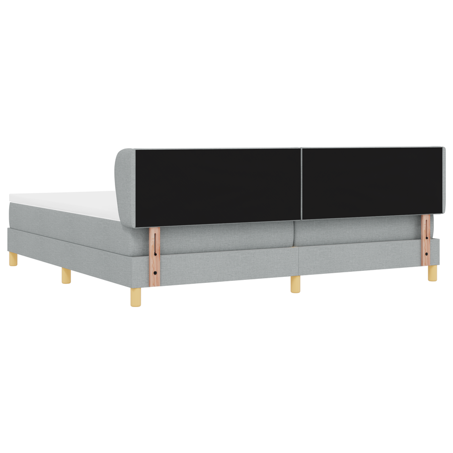 Boxspringbed met matras stof lichtgrijs 200x200 cm