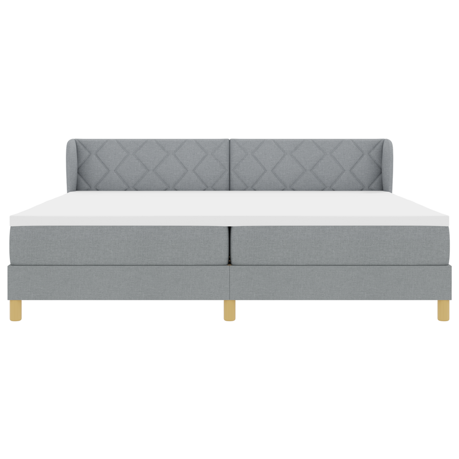 Boxspringbed met matras stof lichtgrijs 200x200 cm