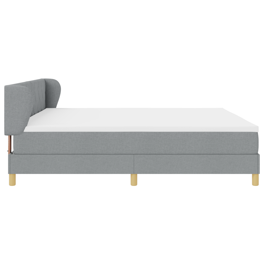 Boxspringbed met matras stof lichtgrijs 200x200 cm