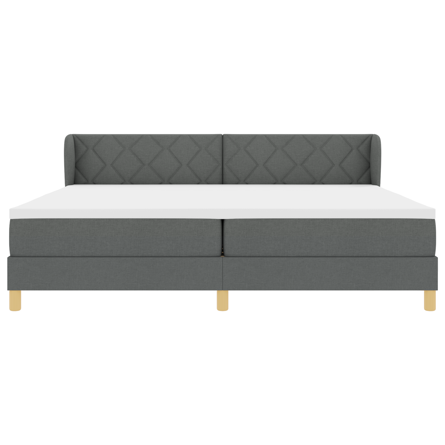 Boxspringbed met matras stof donkergrijs 200x200 cm