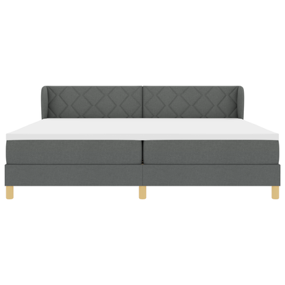 Boxspringbed met matras stof donkergrijs 200x200 cm