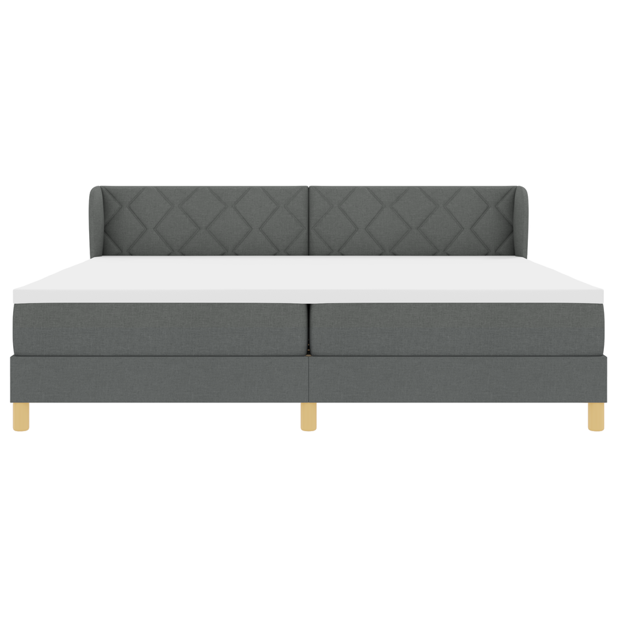 Boxspringbed met matras stof donkergrijs 200x200 cm