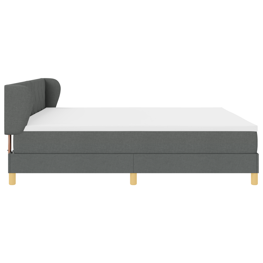 Boxspringbed met matras stof donkergrijs 200x200 cm
