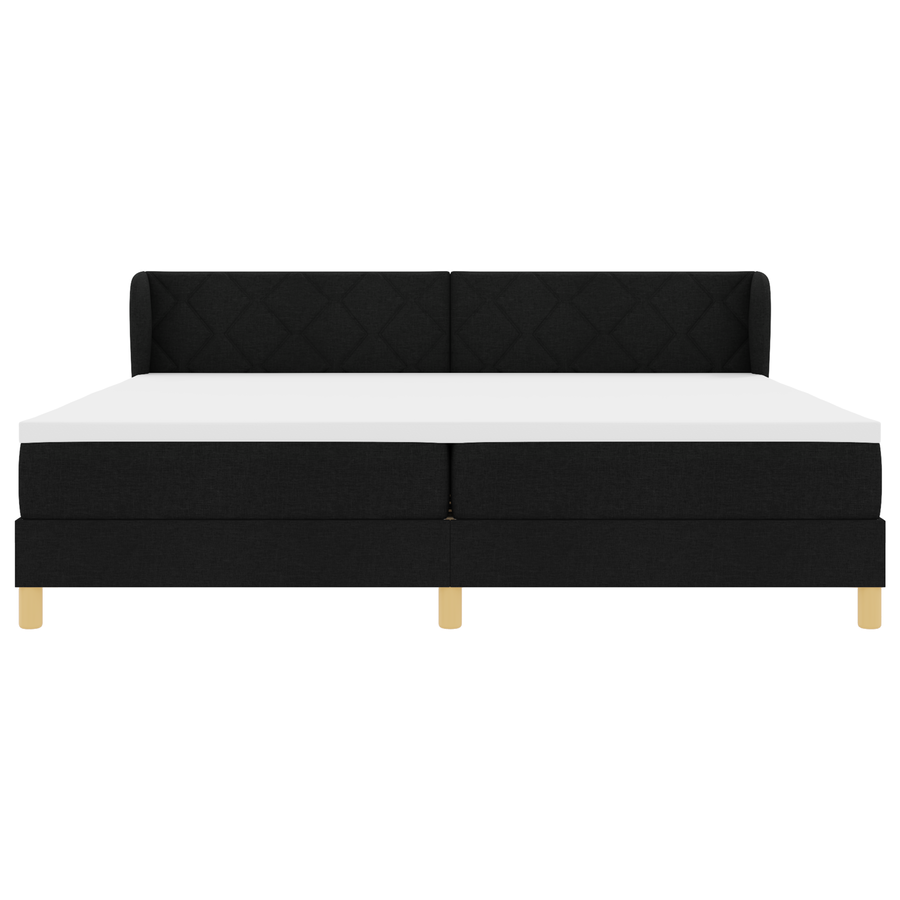 Boxspringbed met matras stof zwart 200x200 cm